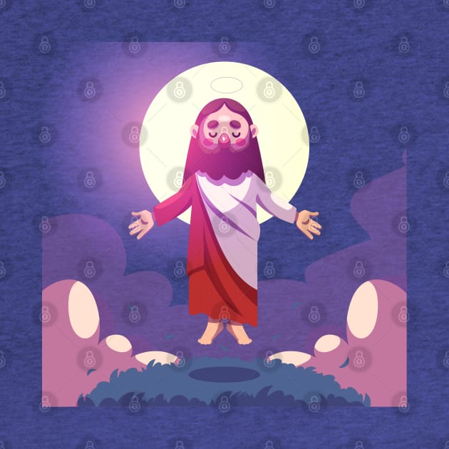 Jesus Easter illustration by Mako Design 